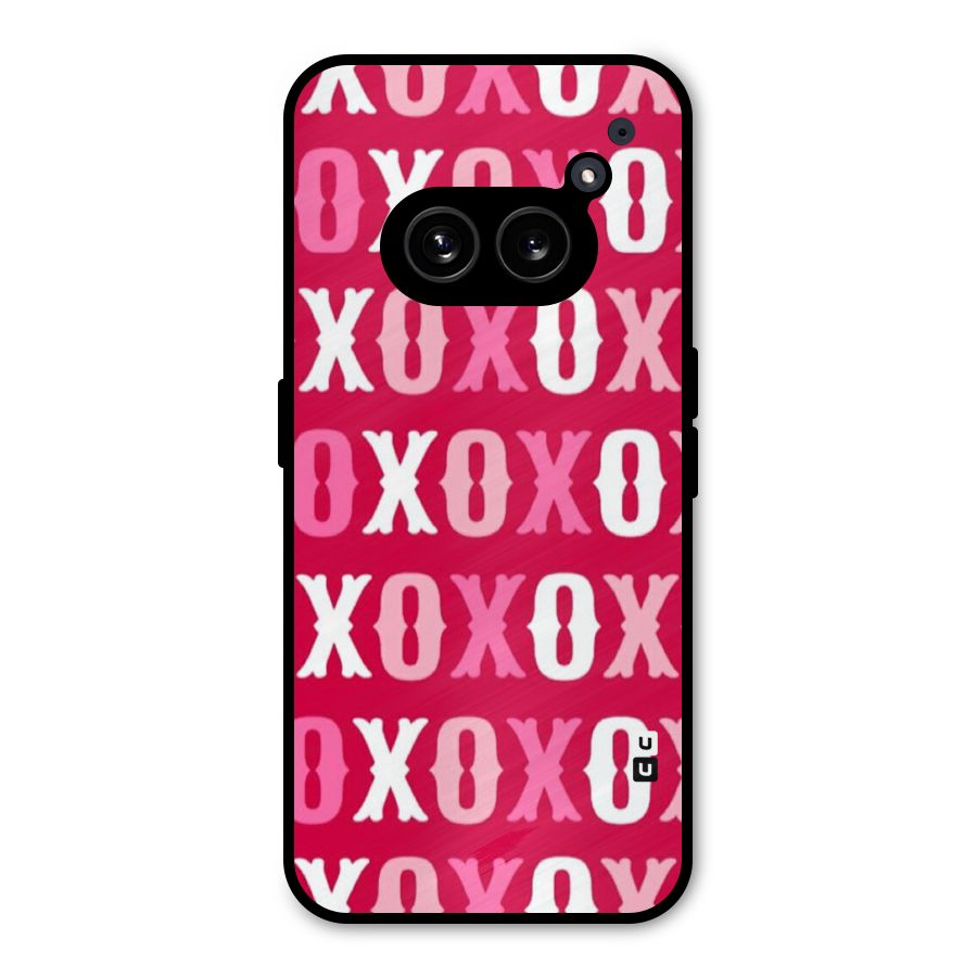 Pink White Xoxo Metal Back Case for Nothing Phone 2a