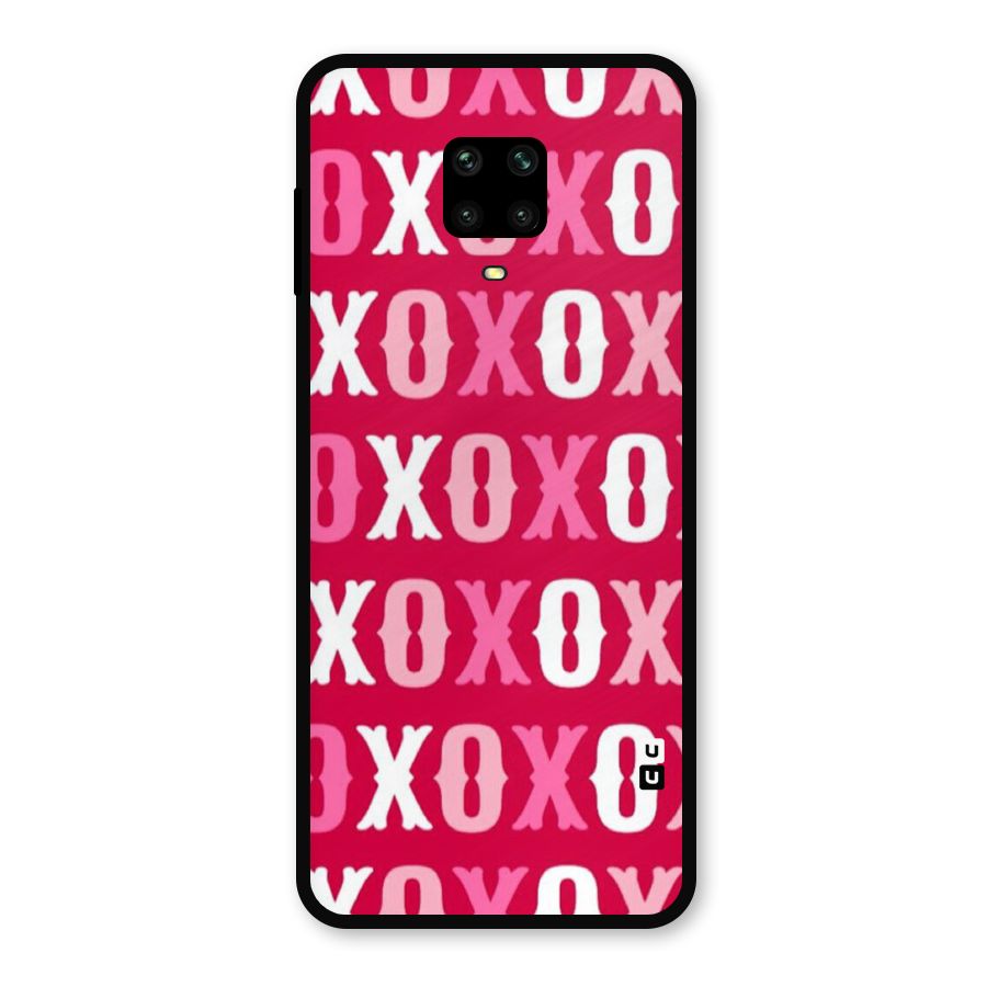 Pink White Xoxo Metal Back Case for Poco M2