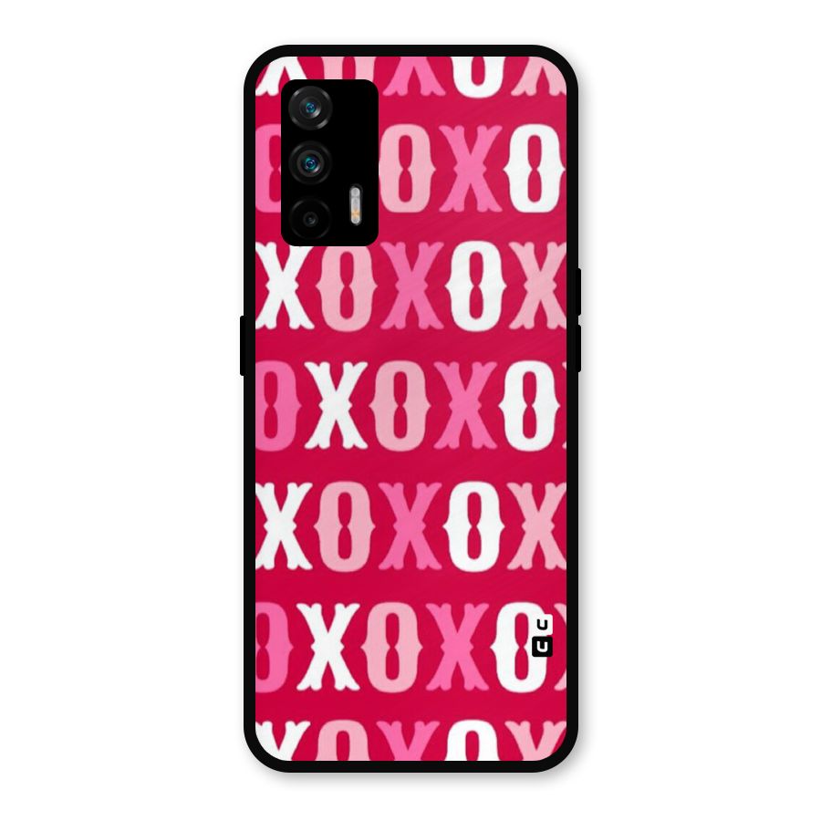 Pink White Xoxo Metal Back Case for Realme GT 5G