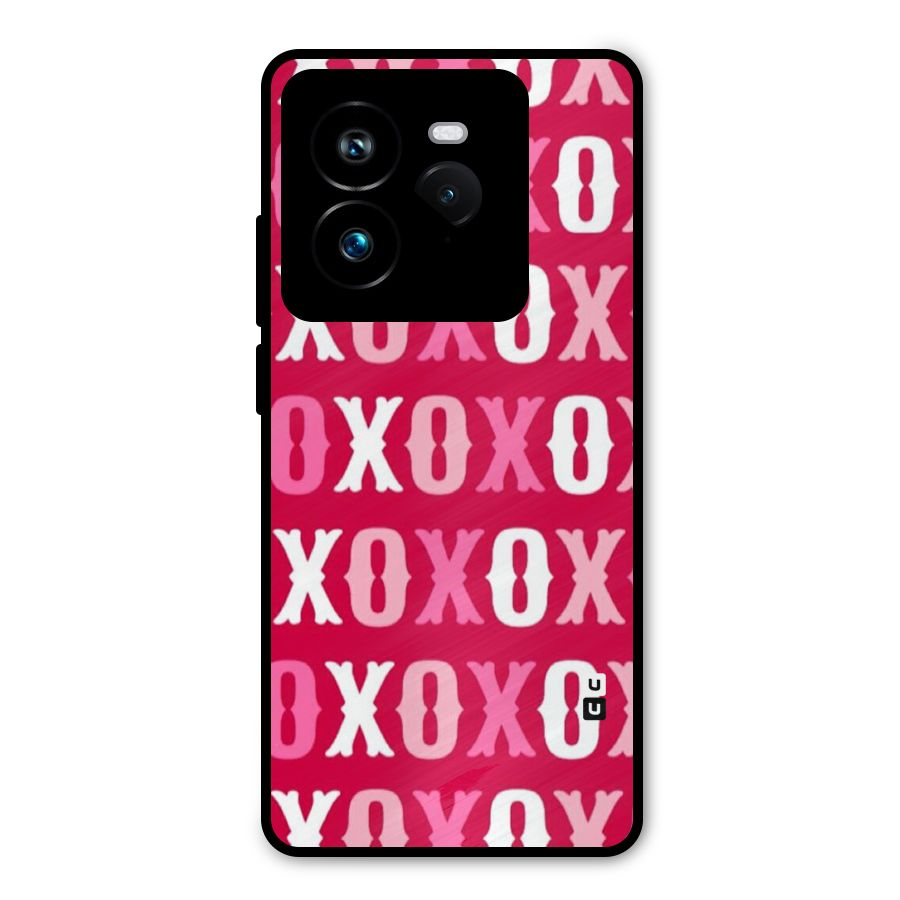 Pink White Xoxo Metal Back Case for Realme GT 7 Pro