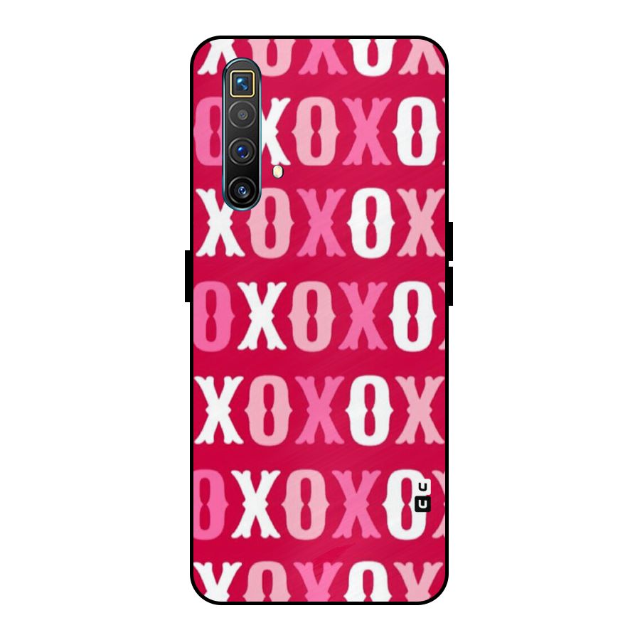 Pink White Xoxo Metal Back Case for Realme X3 SuperZoom