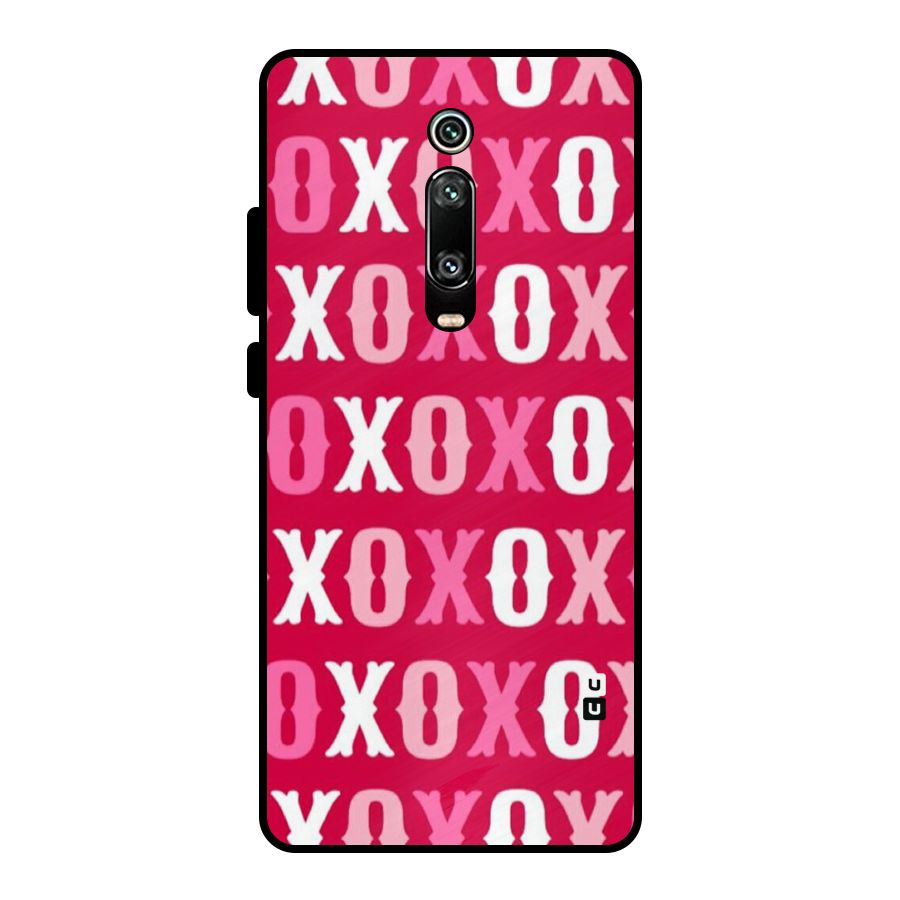 Pink White Xoxo Metal Back Case for Redmi K20 Pro