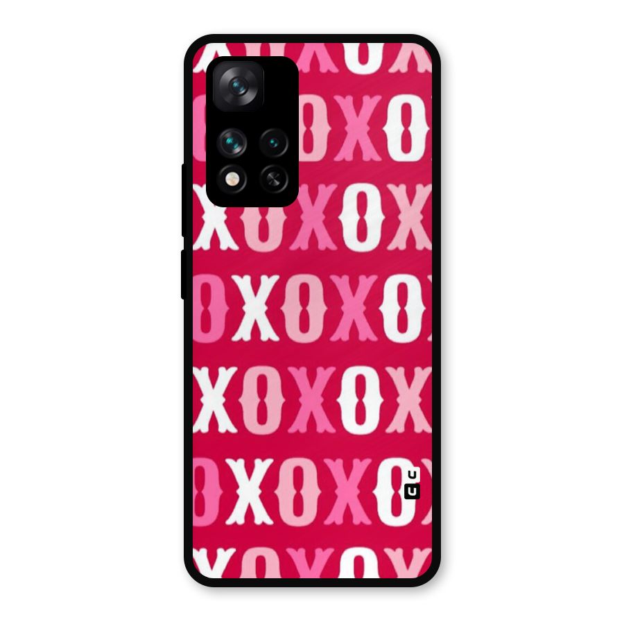 Pink White Xoxo Metal Back Case for Xiaomi 11i 5G