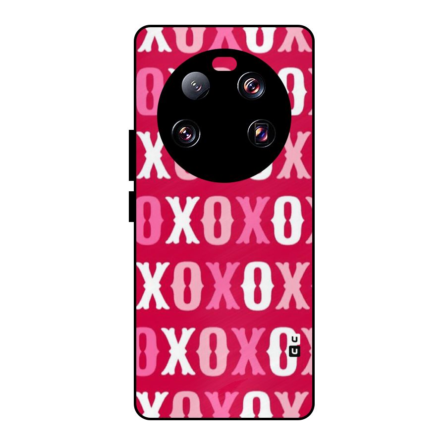 Pink White Xoxo Metal Back Case for Xiaomi 13 Ultra