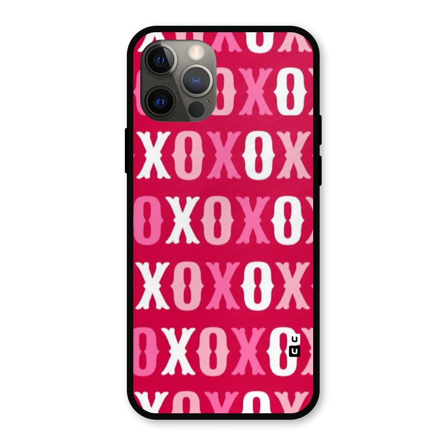 Pink White Xoxo Metal Back Case for iPhone 12 Pro