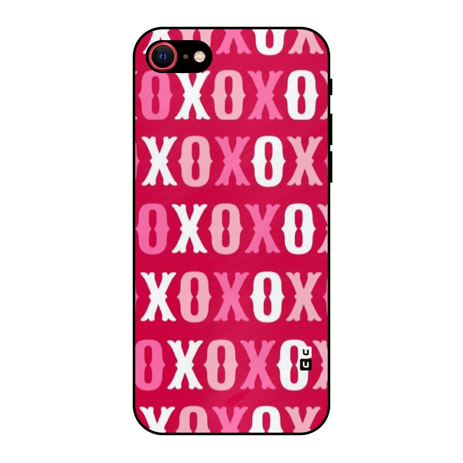 Pink White Xoxo Metal Back Case for iPhone SE 2020