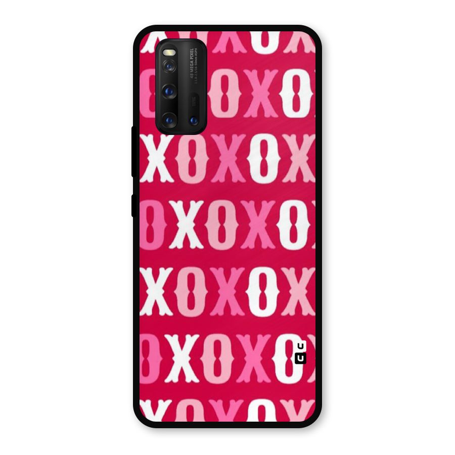 Pink White Xoxo Metal Back Case for iQOO 3