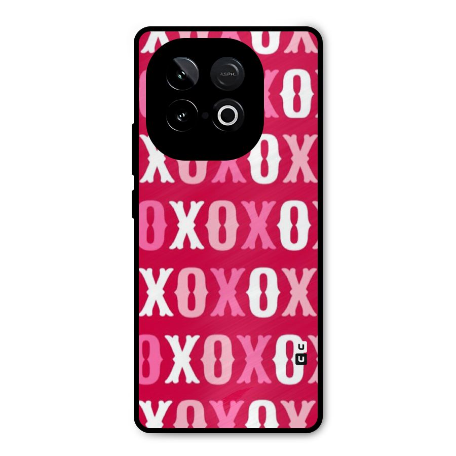 Pink White Xoxo Metal Back Case for iQOO Neo 10