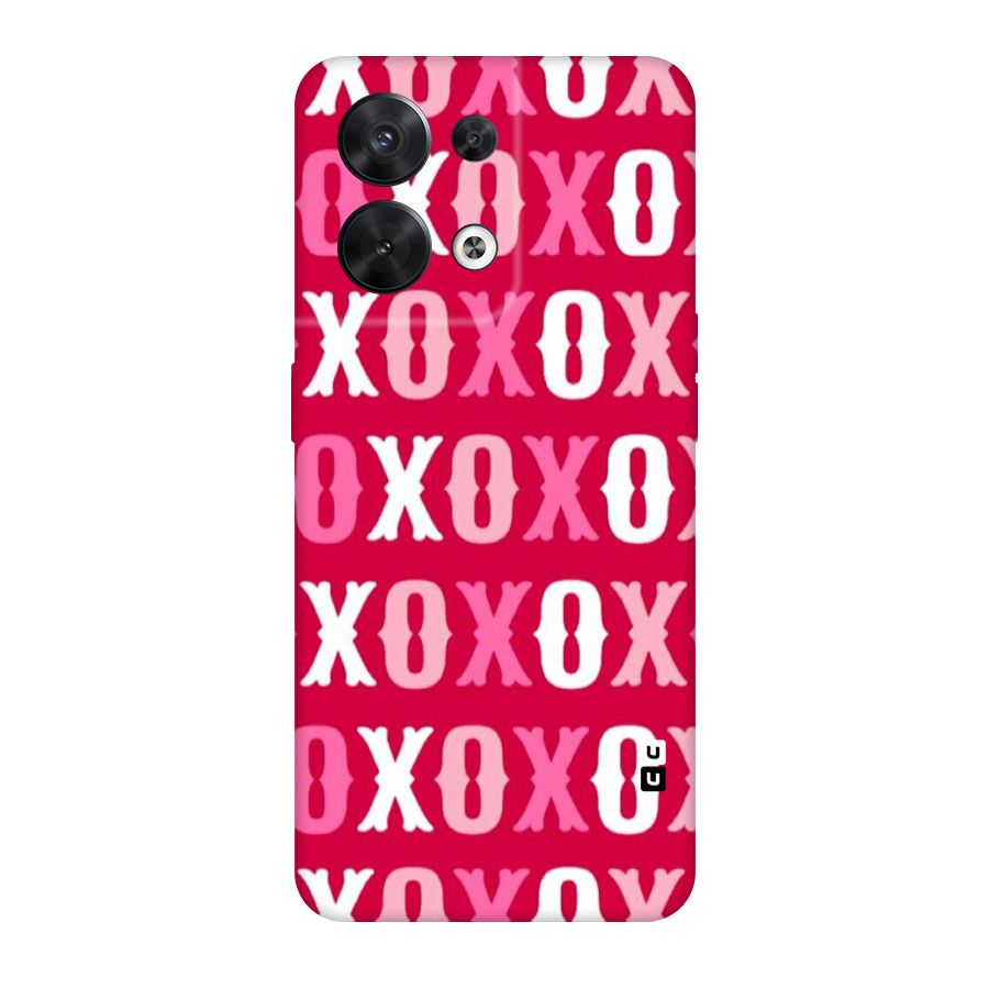 Pink White Xoxo Original Polycarbonate Back Case for Oppo Reno8 5G