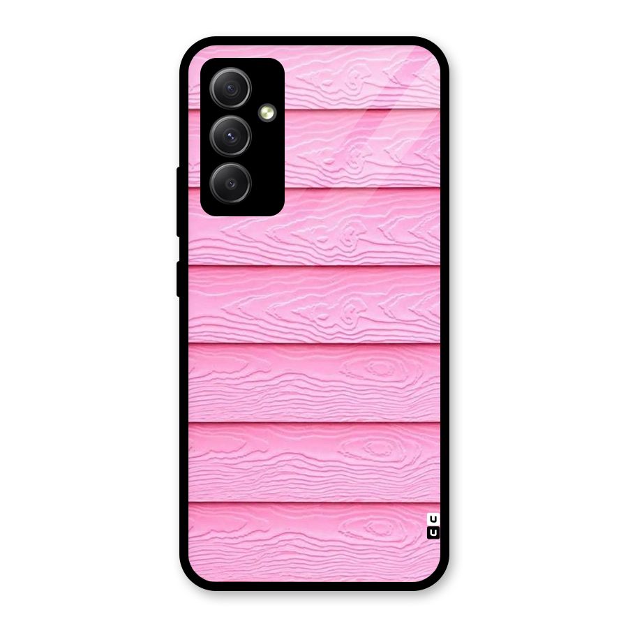 Pink Wood Glass Back Case for Galaxy A34