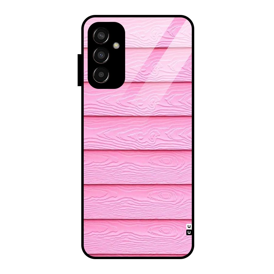 Pink Wood Glass Back Case for Galaxy F13