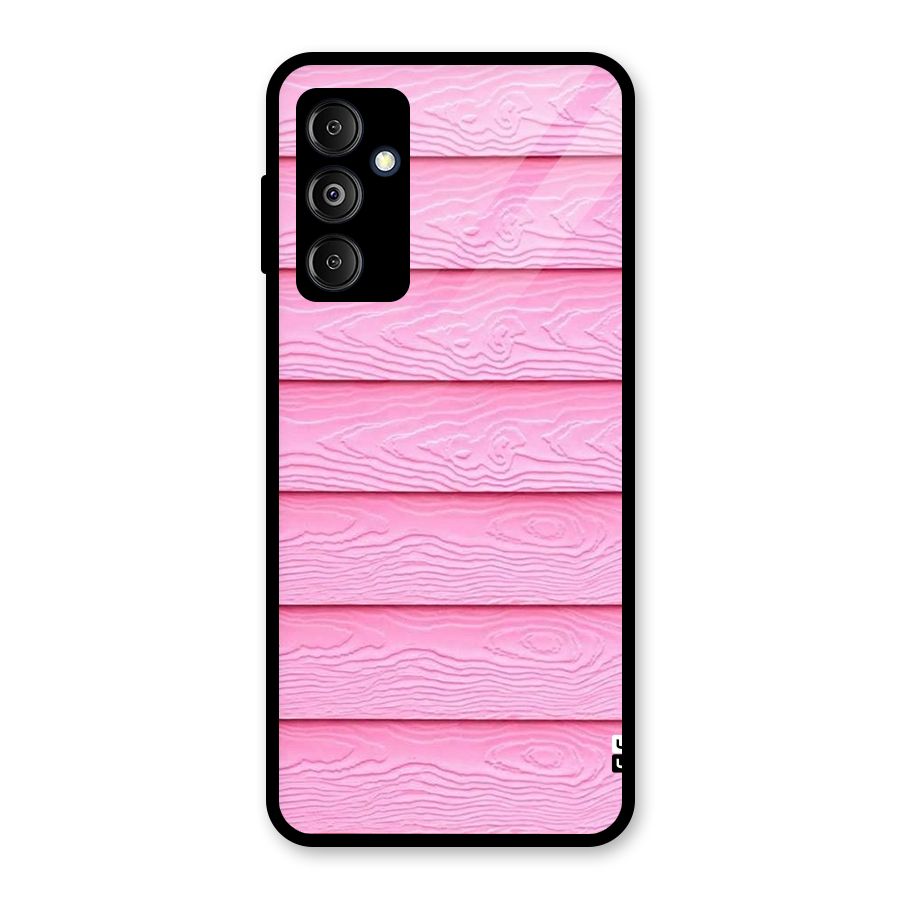 Pink Wood Glass Back Case for Galaxy M14 5G