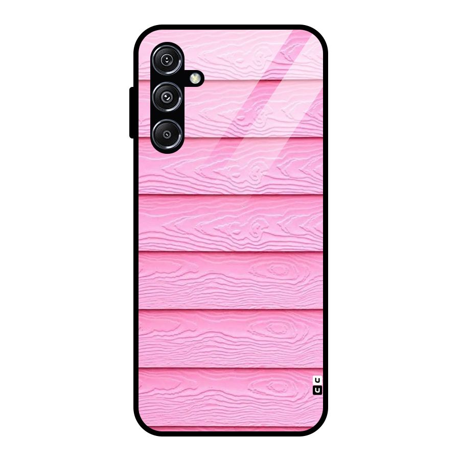 Pink Wood Glass Back Case for Galaxy M34 5G