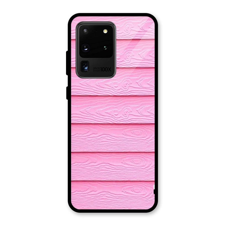 Pink Wood Glass Back Case for Galaxy S20 Ultra