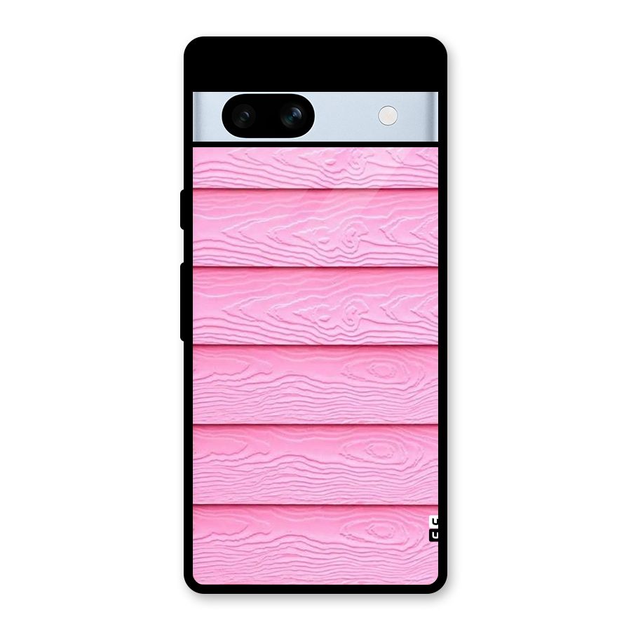 Pink Wood Glass Back Case for Google Pixel 7a