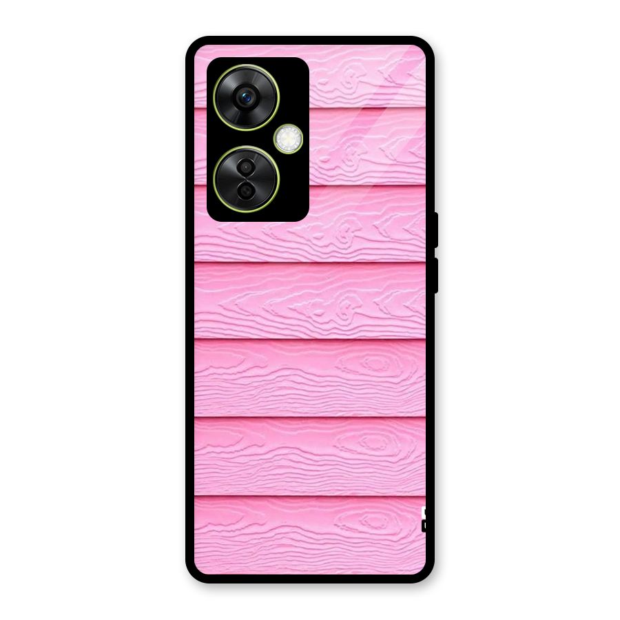 Pink Wood Glass Back Case for OnePlus Nord CE 3 Lite