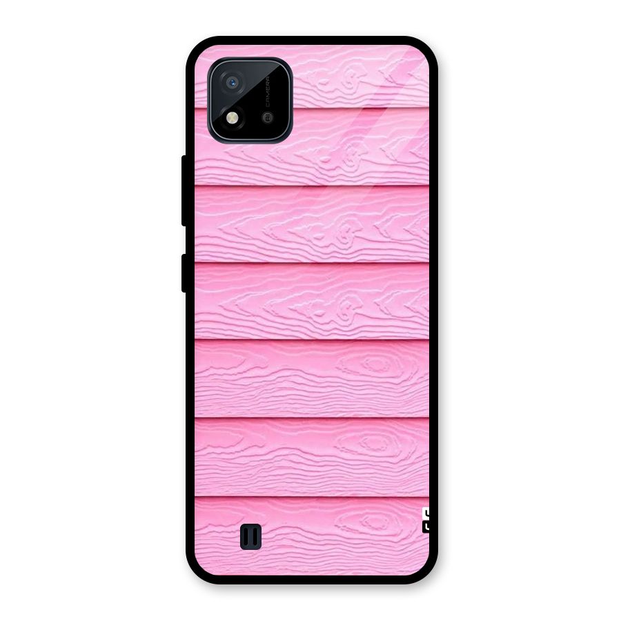 Pink Wood Glass Back Case for Realme C11 2021