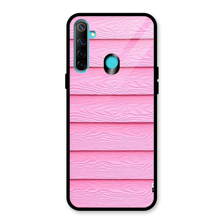 Pink Wood Glass Back Case for Realme Narzo 10