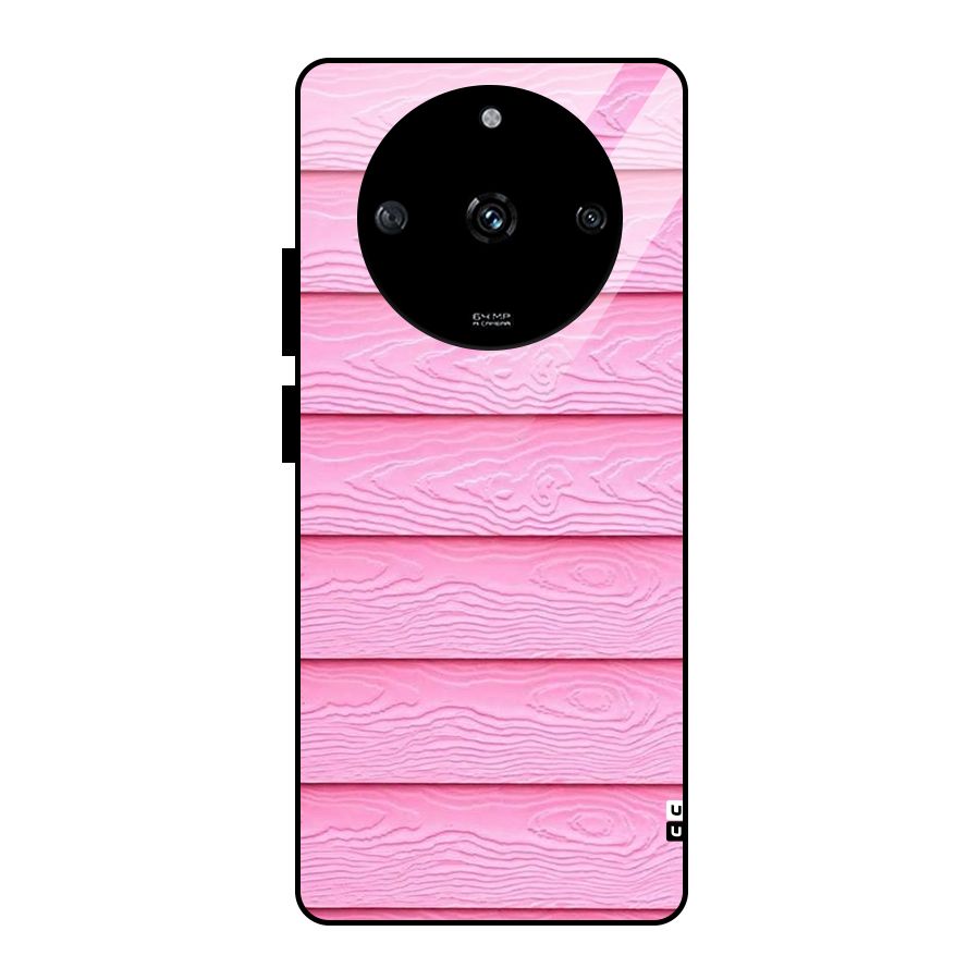 Pink Wood Glass Back Case for Realme Narzo 60 5G