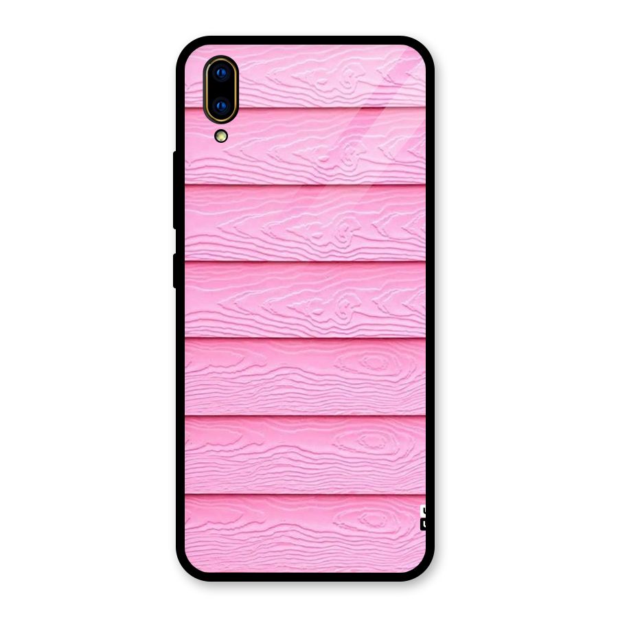 Pink Wood Glass Back Case for Vivo V11 Pro