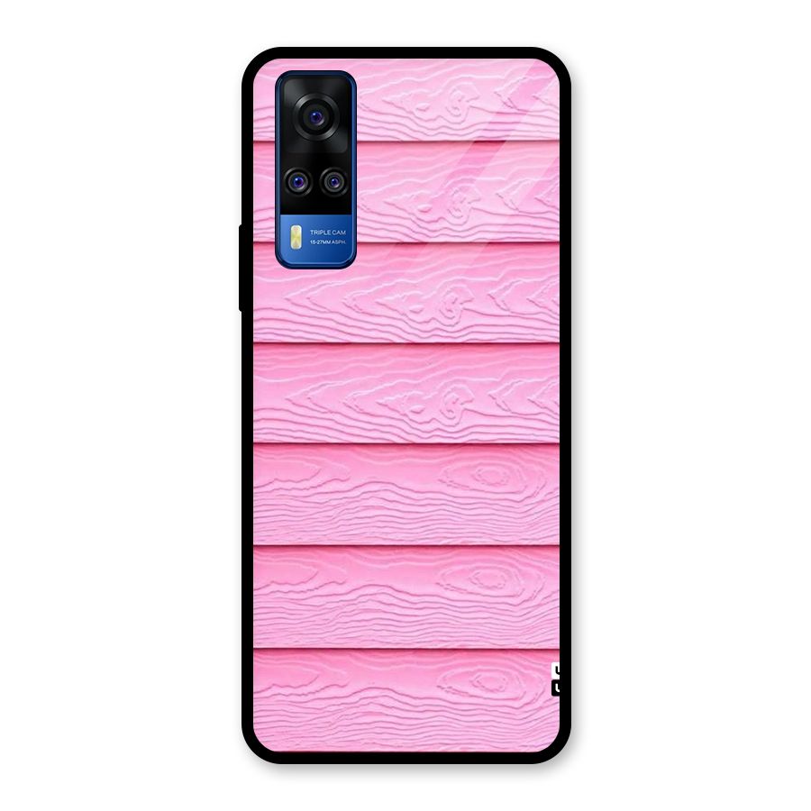 Pink Wood Glass Back Case for Vivo Y31
