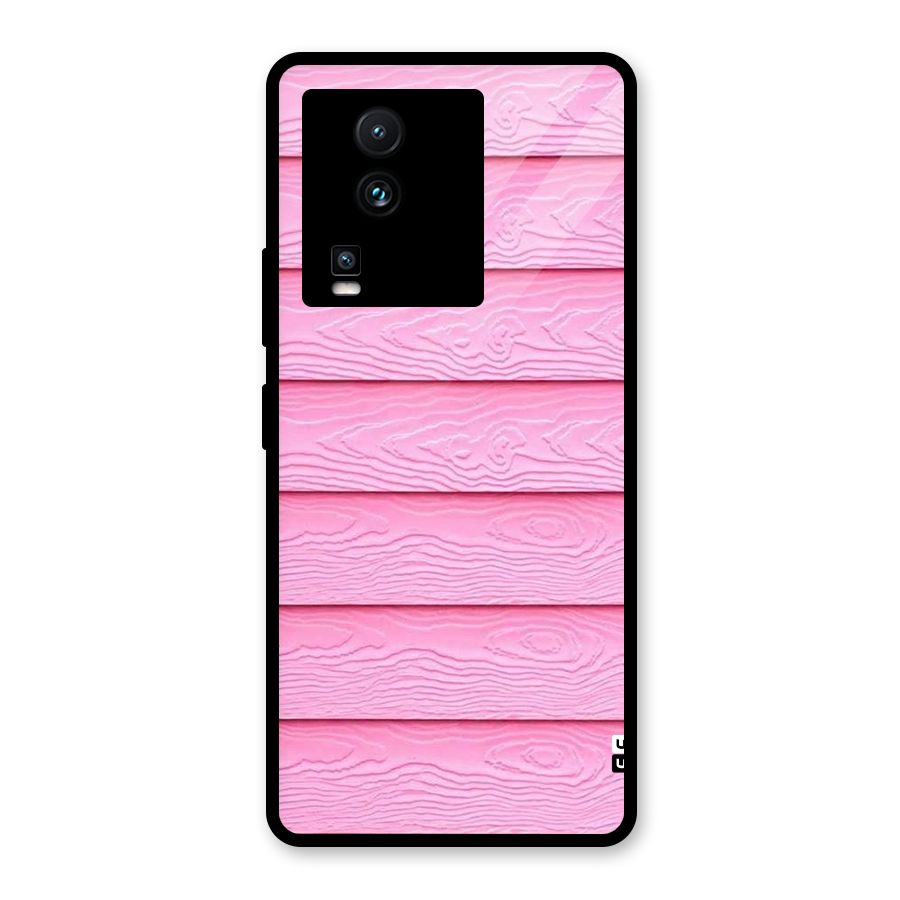 Pink Wood Glass Back Case for Vivo iQOO Neo 7 Pro