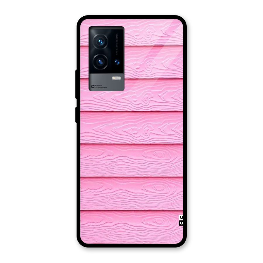 Pink Wood Glass Back Case for iQOO 9 5G