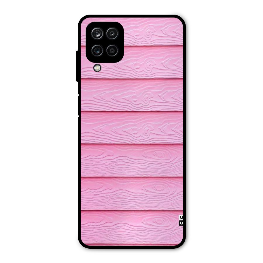 Pink Wood Metal Back Case for Galaxy A12