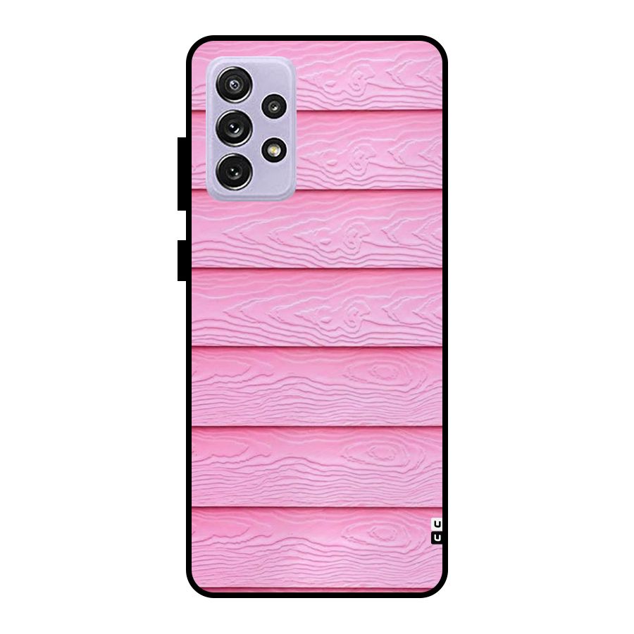 Pink Wood Metal Back Case for Galaxy A72