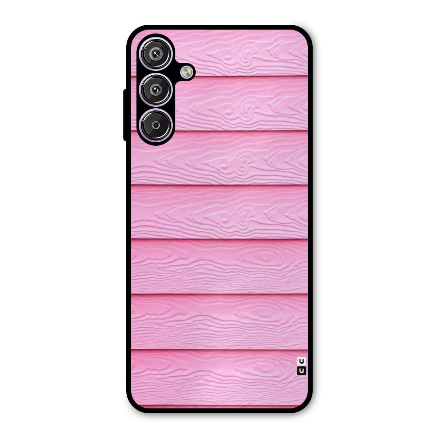Pink Wood Metal Back Case for Galaxy F15