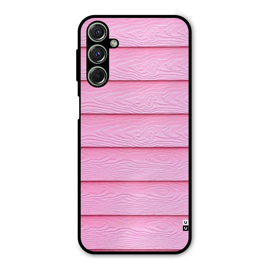 Pink Wood Metal Back Case for Galaxy M34