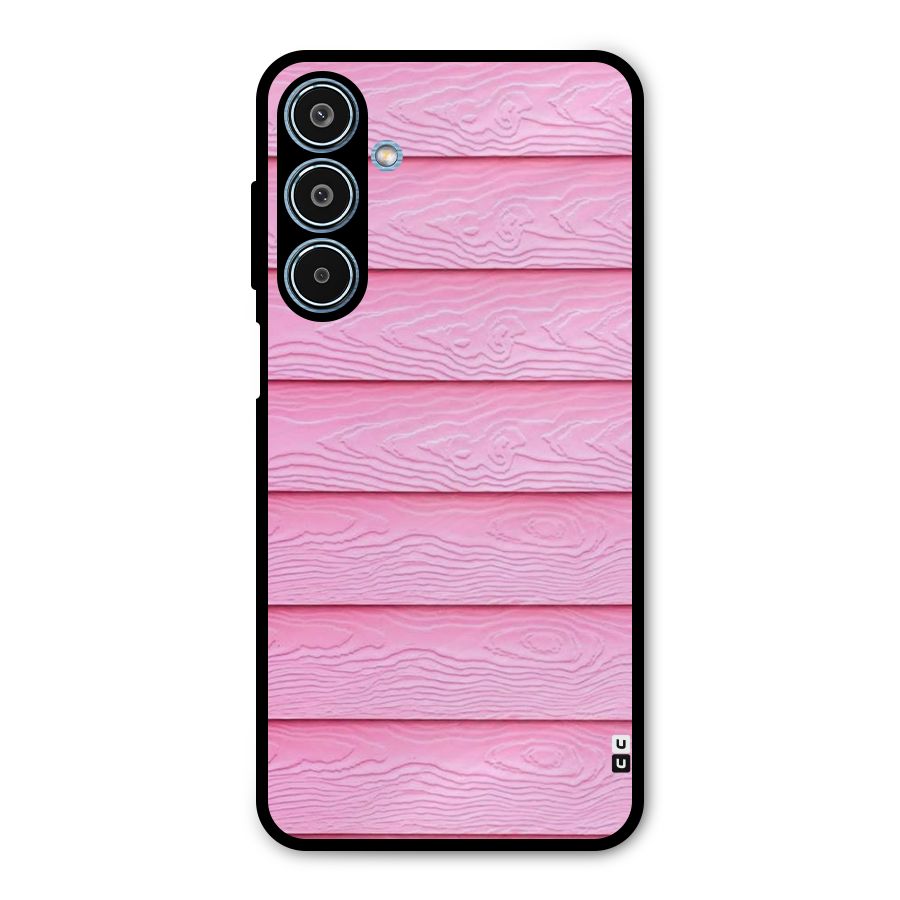 Pink Wood Metal Back Case for Galaxy M35