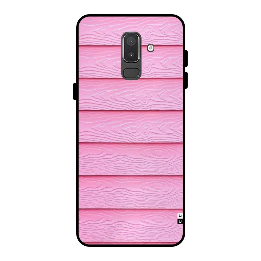Pink Wood Metal Back Case for Galaxy On8 (2018)