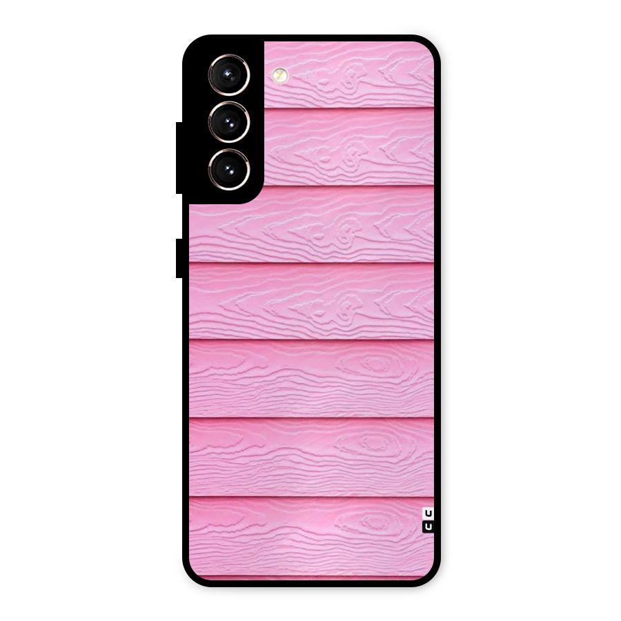 Pink Wood Metal Back Case for Galaxy S21 5G