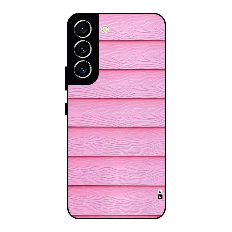 Pink Wood Metal Back Case for Galaxy S22 5G
