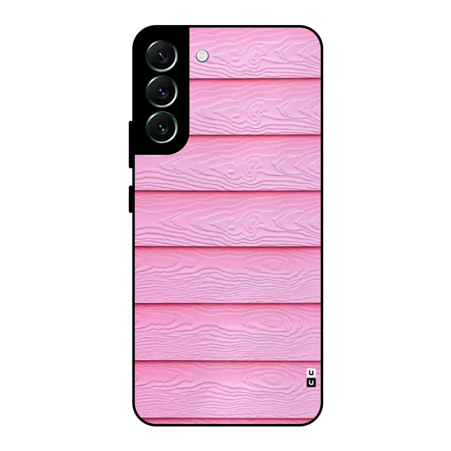 Pink Wood Metal Back Case for Galaxy S22 Plus 5G
