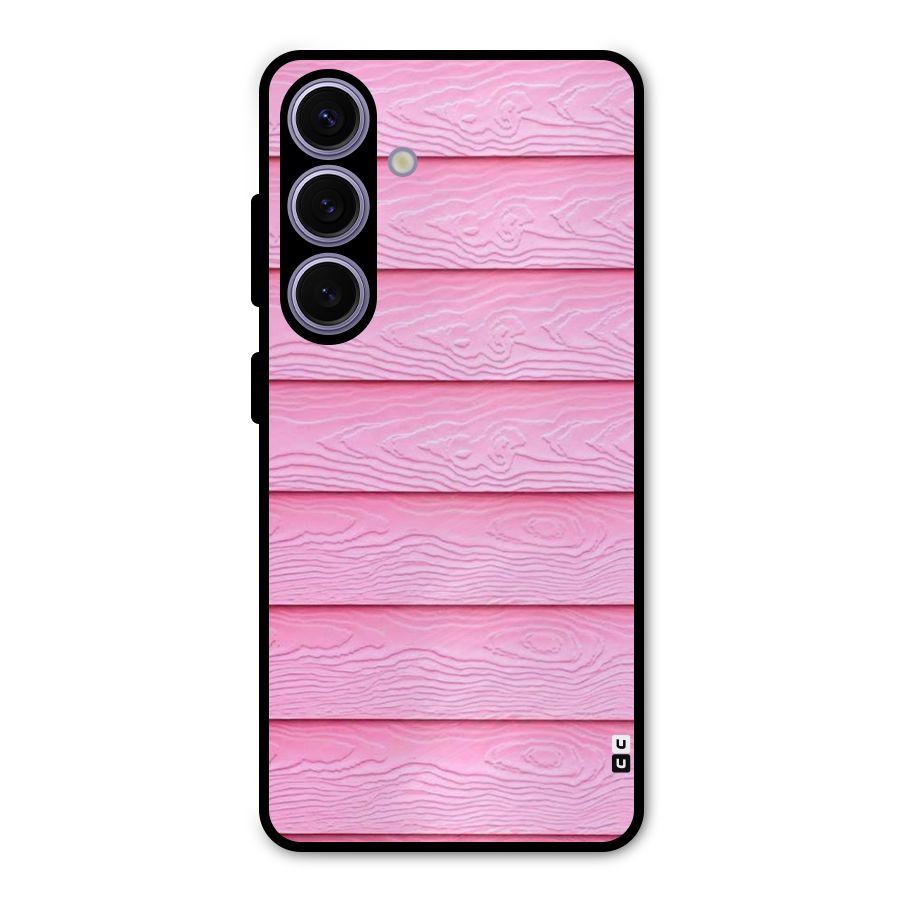 Pink Wood Metal Back Case for Galaxy S24