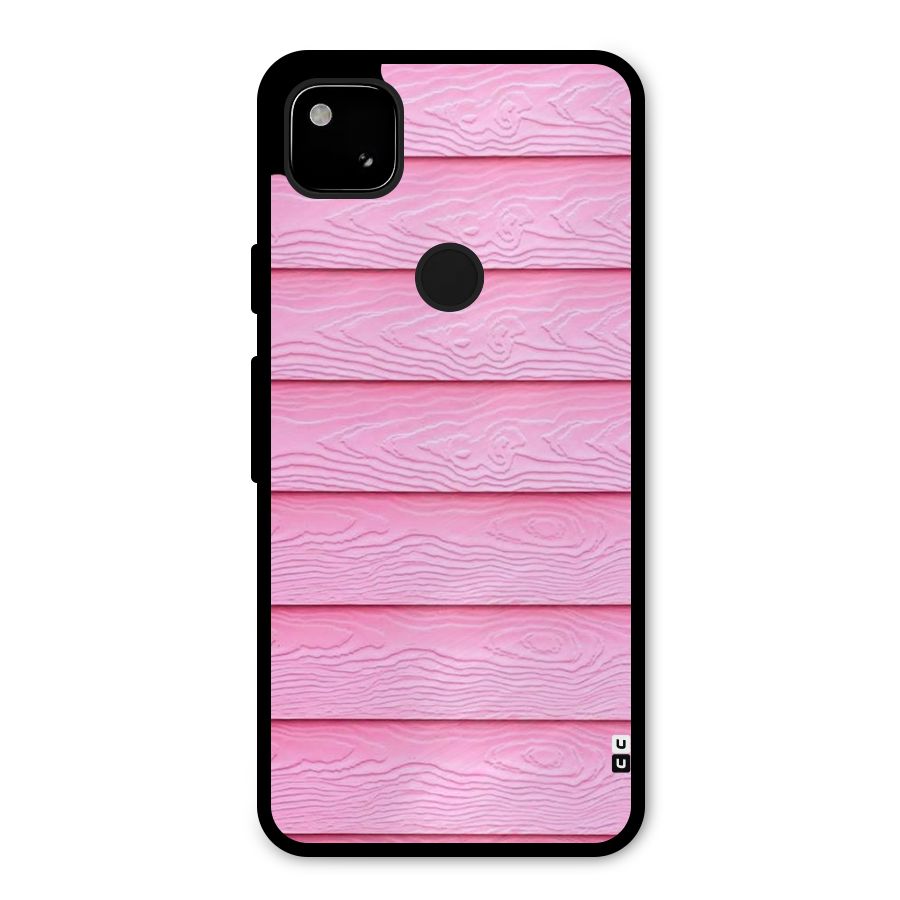 Pink Wood Metal Back Case for Google Pixel 4a