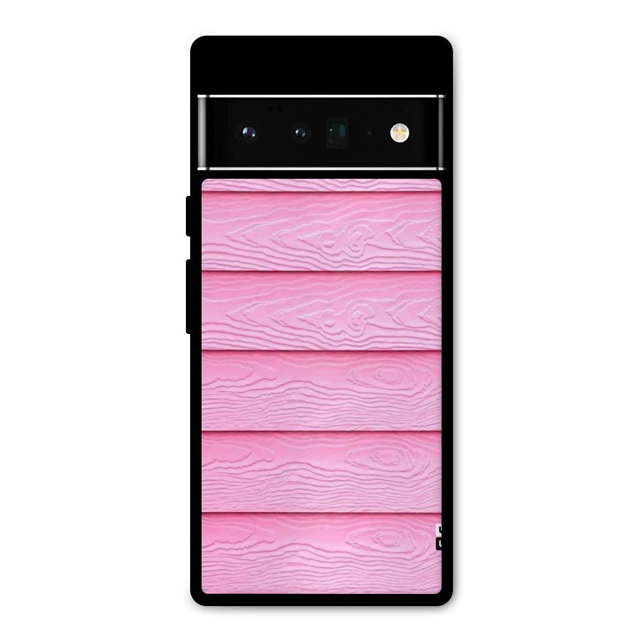 Pink Wood Metal Back Case for Google Pixel 6 Pro
