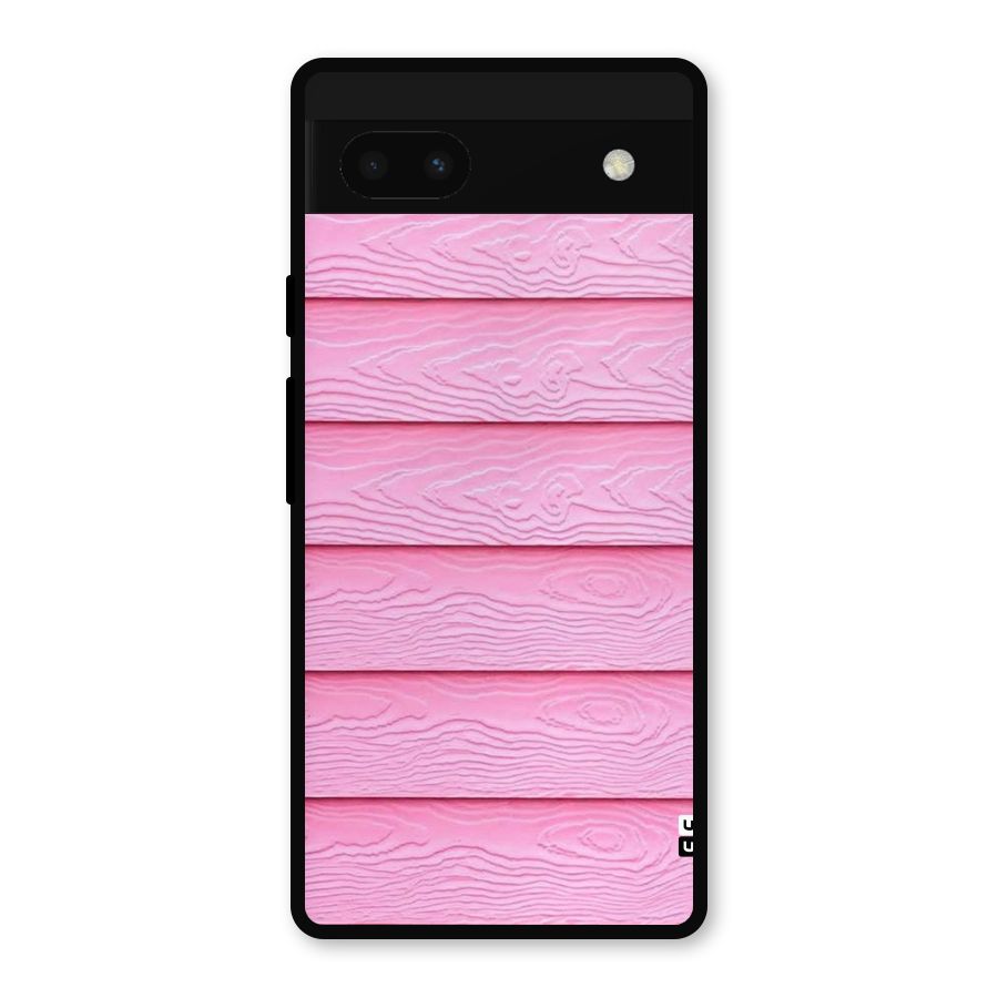 Pink Wood Metal Back Case for Google Pixel 6a