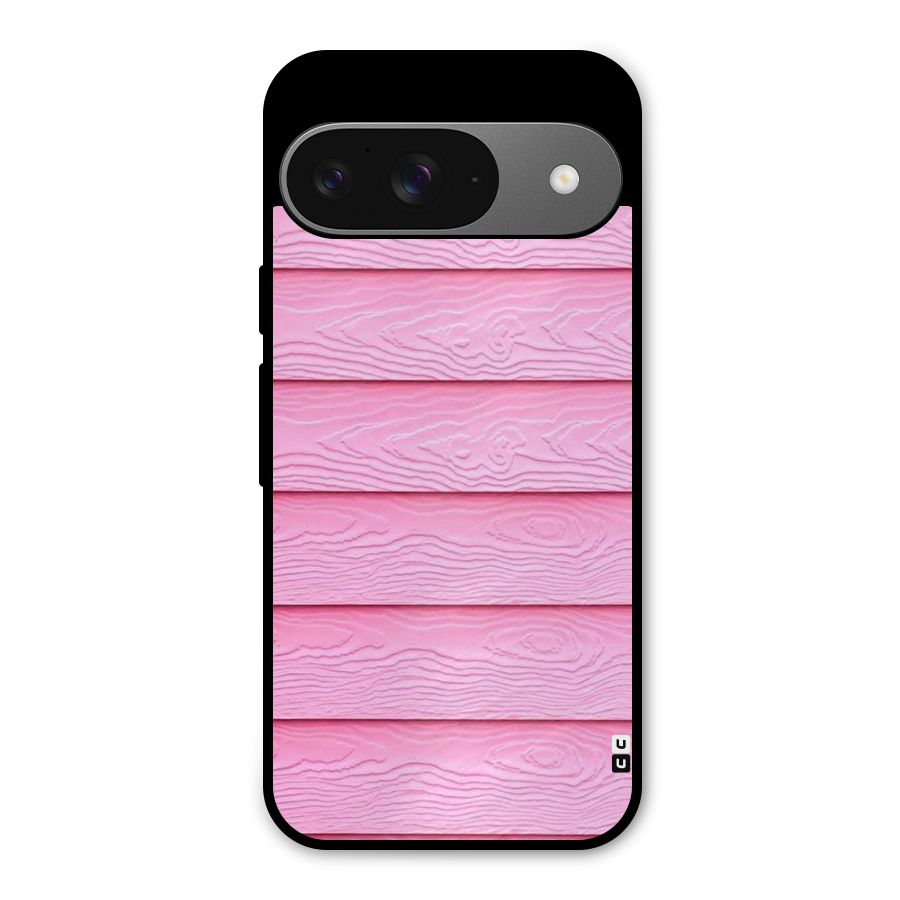 Pink Wood Metal Back Case for Google Pixel 9