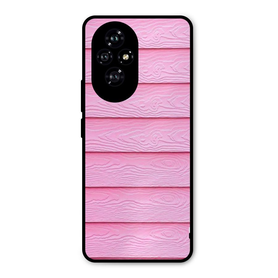 Pink Wood Metal Back Case for Honor 200