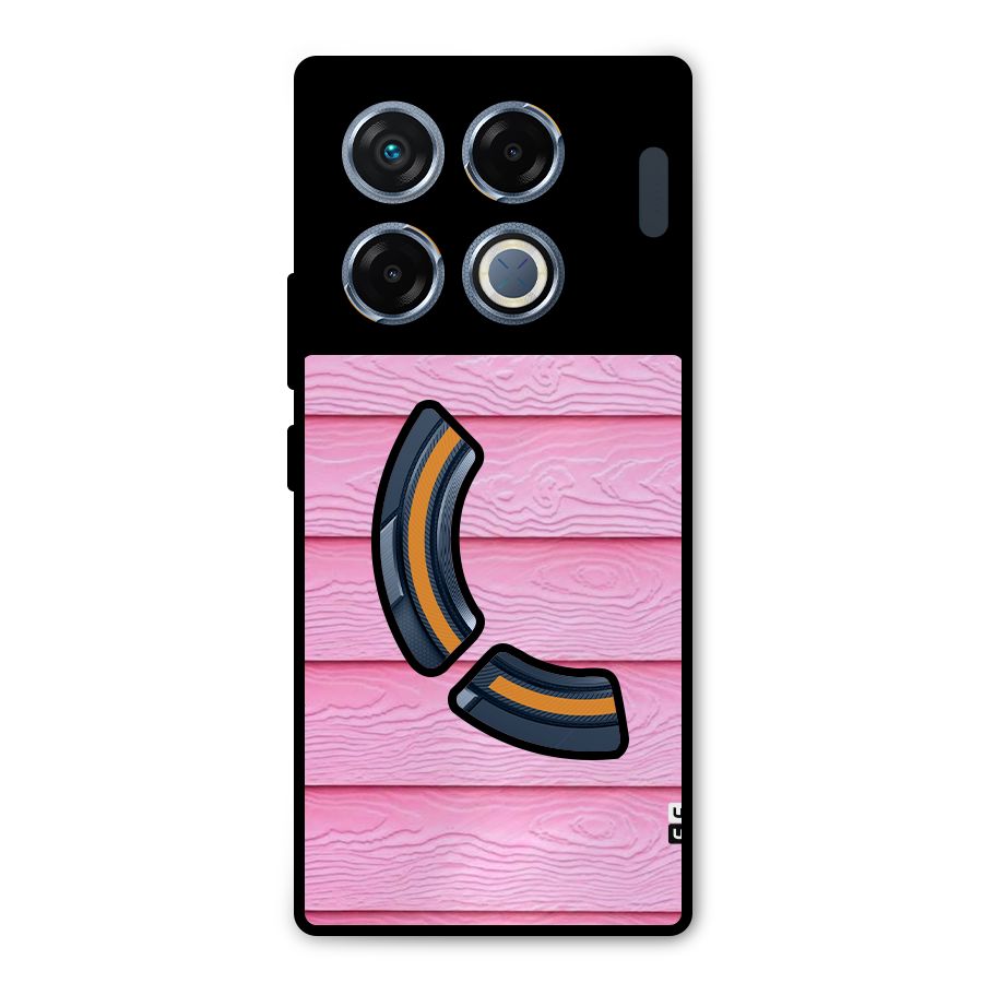 Pink Wood Metal Back Case for Infinix GT 20 Pro