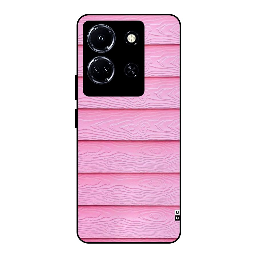 Pink Wood Metal Back Case for Infinix Note 30 5G