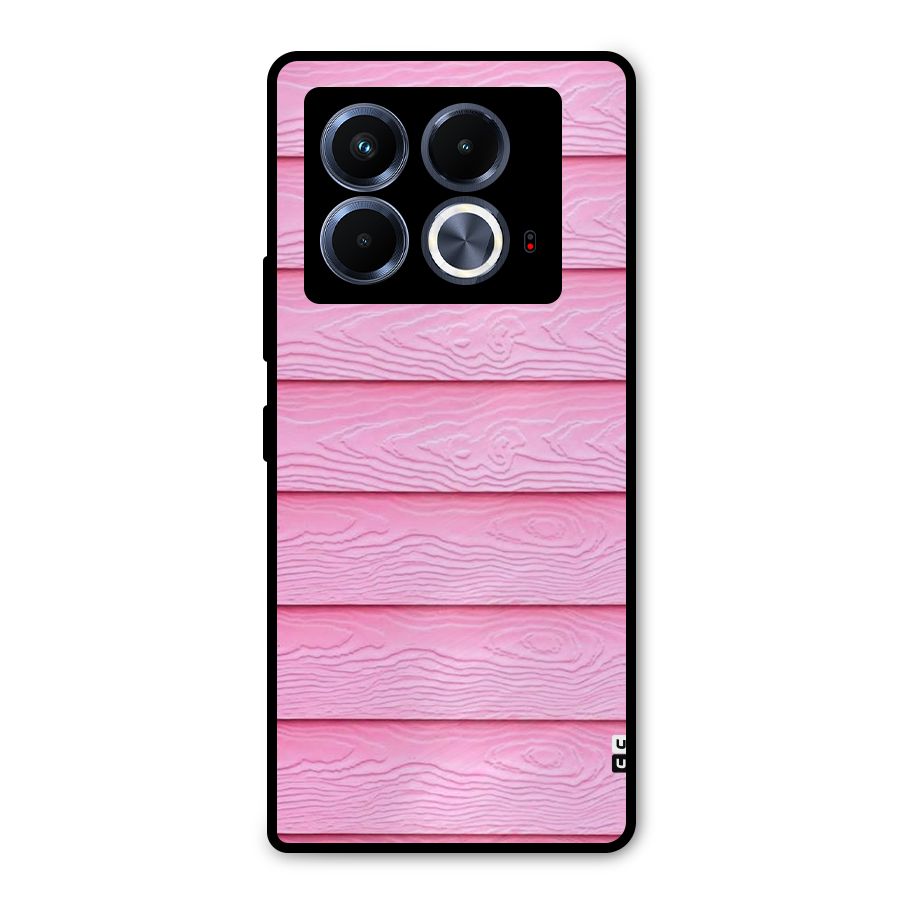 Pink Wood Metal Back Case for Infinix Note 40 5G