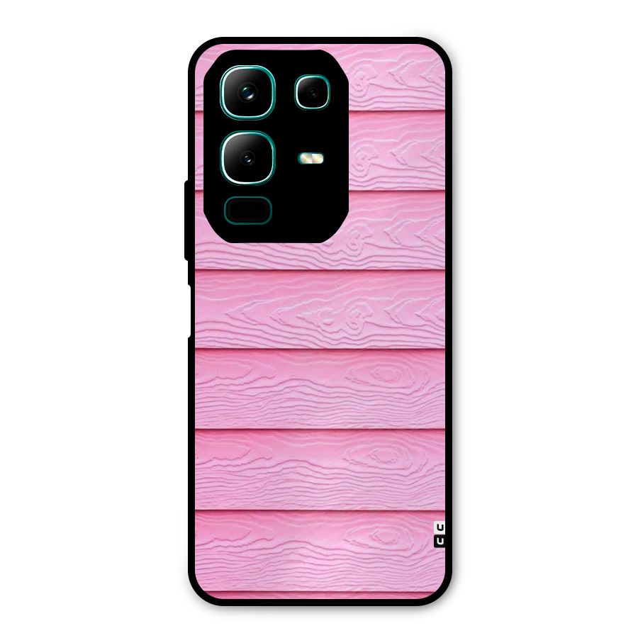 Pink Wood Metal Back Case for Infinix Note 50x
