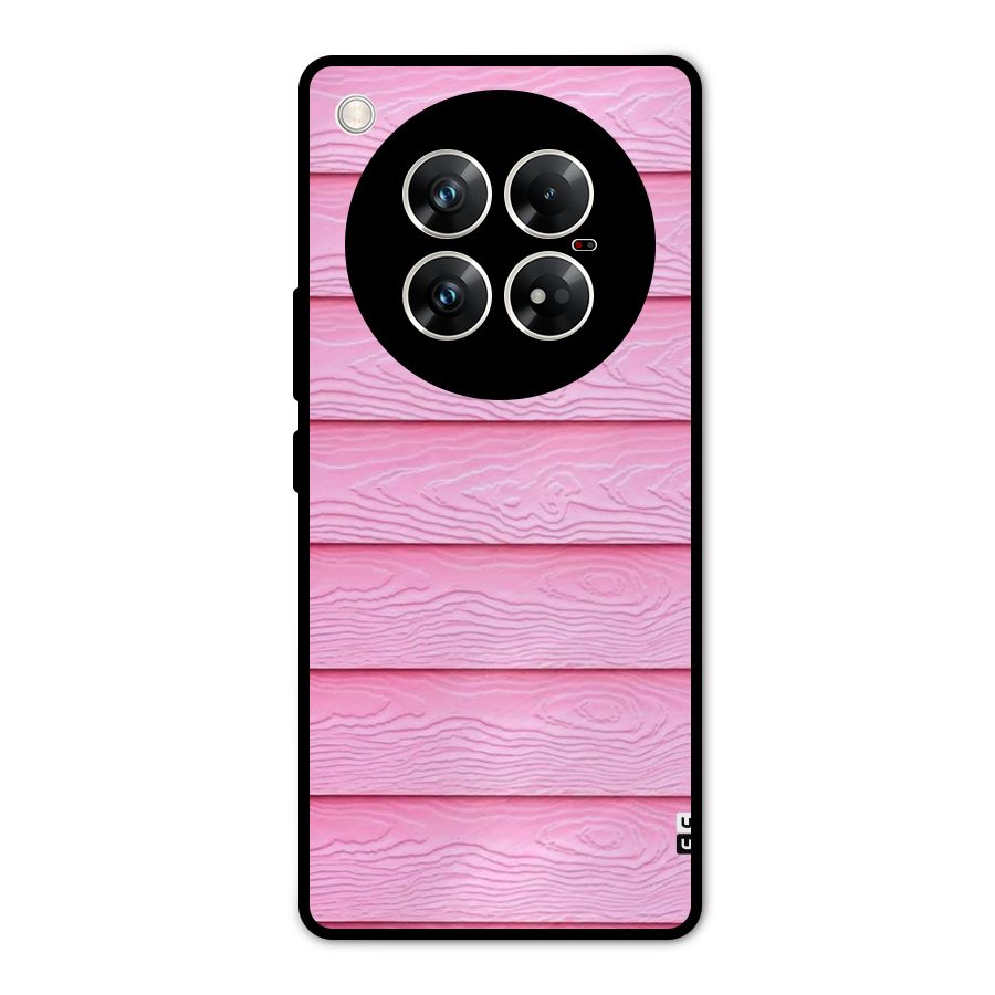 Pink Wood Metal Back Case for Infinix Zero 40 5G