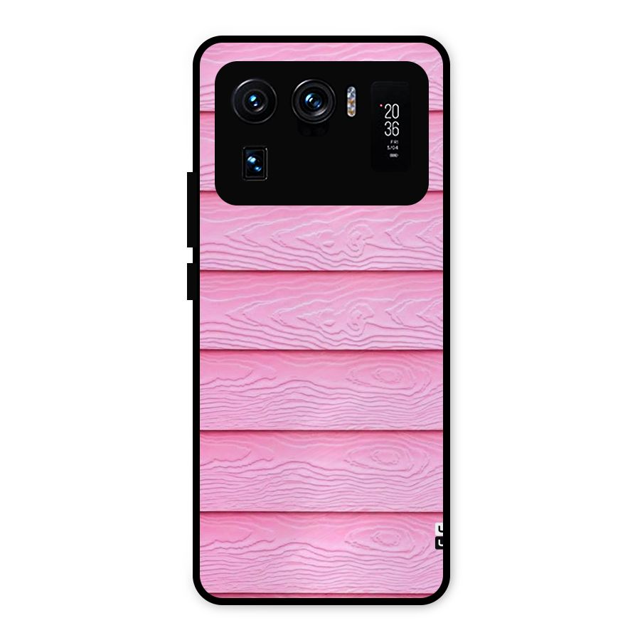 Pink Wood Metal Back Case for Mi 11 Ultra