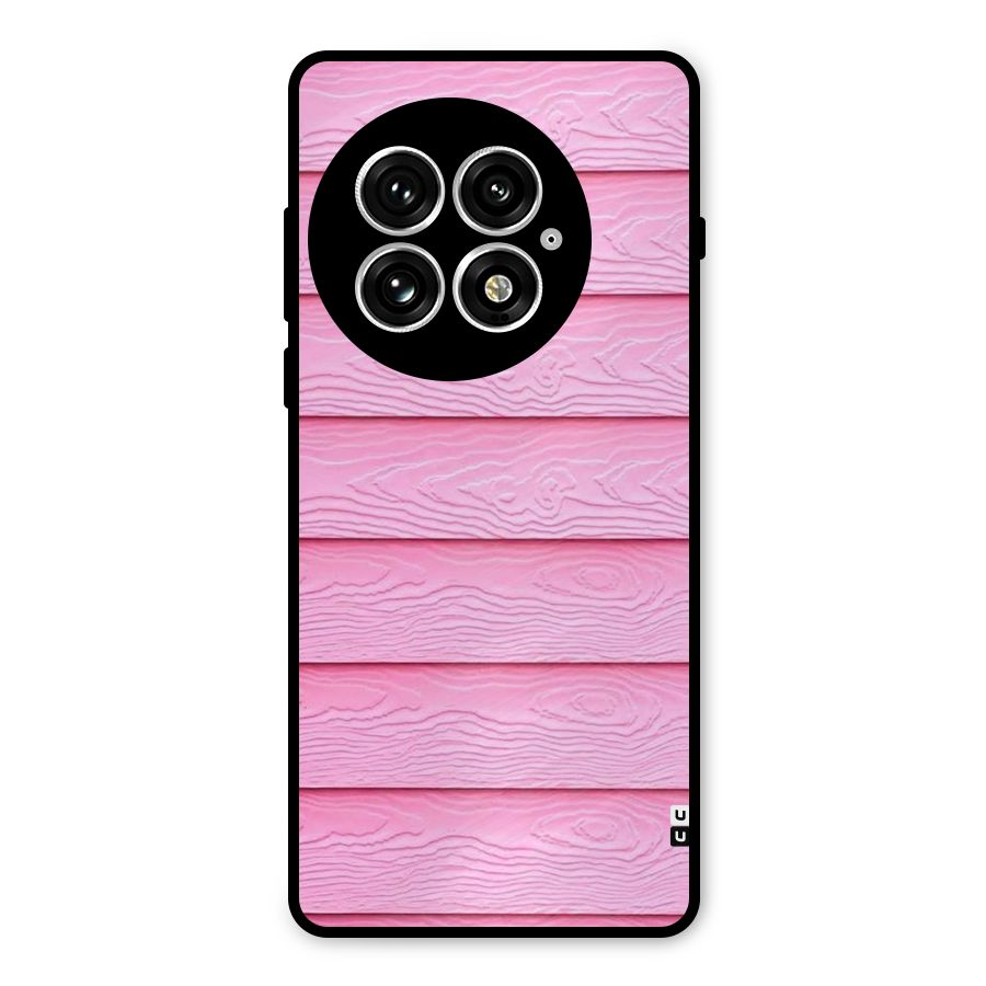 Pink Wood Metal Back Case for OnePlus 13