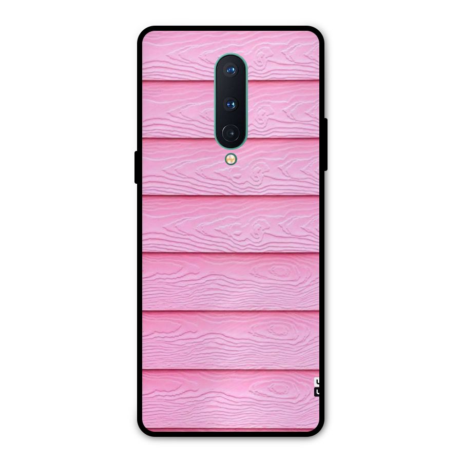 Pink Wood Metal Back Case for OnePlus 8
